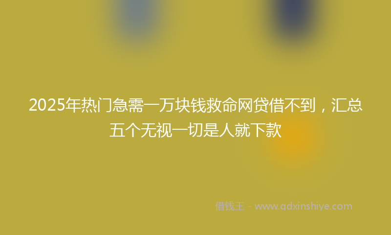 2025年热门急需一万块钱救命网贷借不到，汇总五个无视一切是人就下款