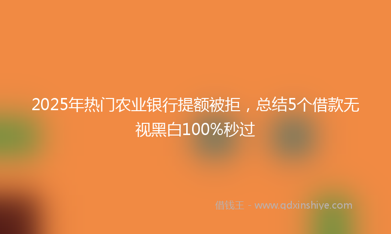 2025年热门农业银行提额被拒，总结5个借款无视黑白100%秒过