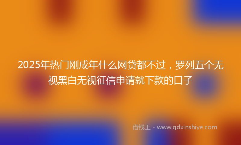 2025年热门刚成年什么网贷都不过，罗列五个无视黑白无视征信申请就下款的口子