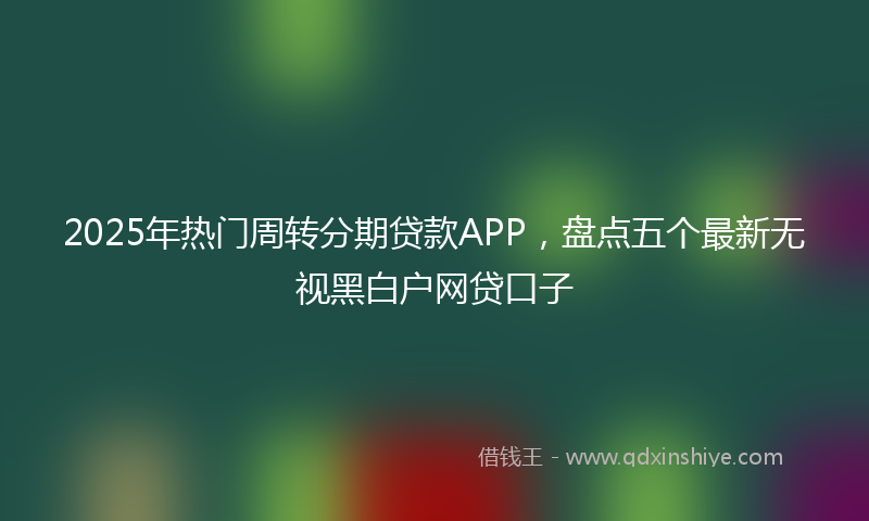 2025年热门周转分期贷款APP，盘点五个最新无视黑白户网贷口子