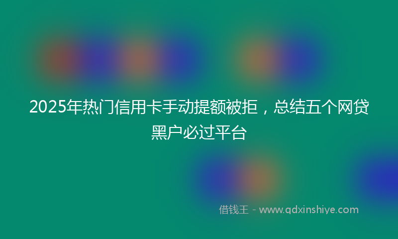 2025年热门信用卡手动提额被拒，总结五个网贷黑户必过平台