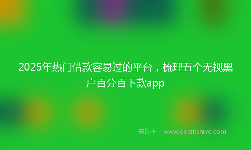 2025年热门借款容易过的平台，梳理五个无视黑户百分百下款app