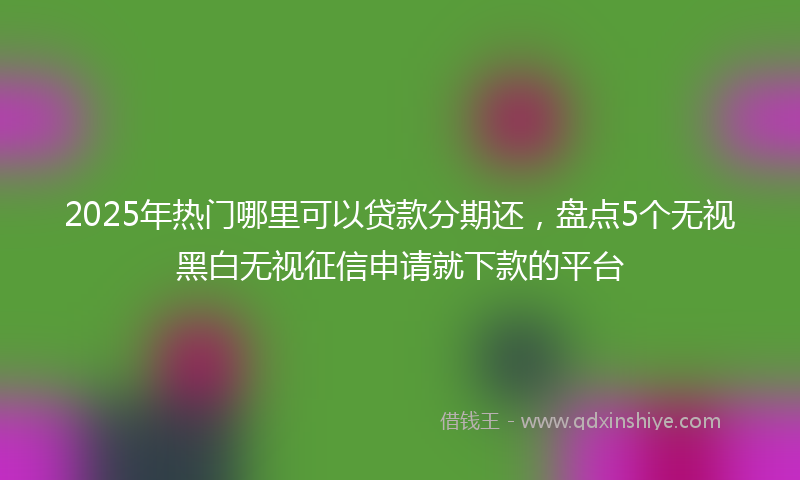 2025年热门哪里可以贷款分期还，盘点5个无视黑白无视征信申请就下款的平台