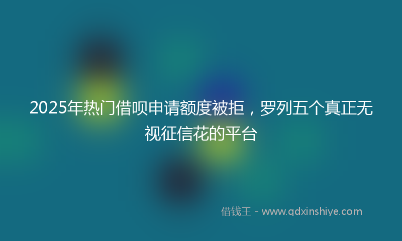 2025年热门借呗申请额度被拒，罗列五个真正无视征信花的平台