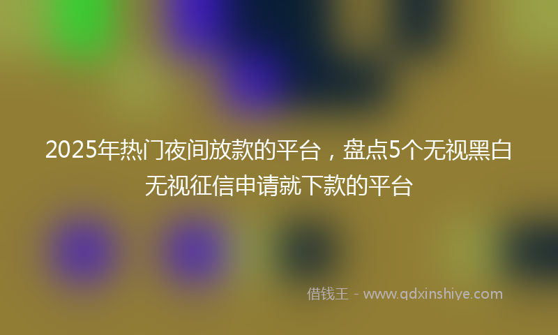 2025年热门夜间放款的平台，盘点5个无视黑白无视征信申请就下款的平台