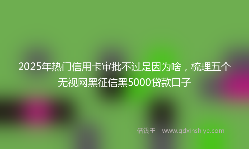 2025年热门信用卡审批不过是因为啥，梳理五个无视网黑征信黑5000贷款口子