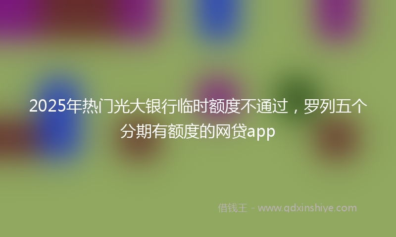 2025年热门光大银行临时额度不通过，罗列五个分期有额度的网贷app