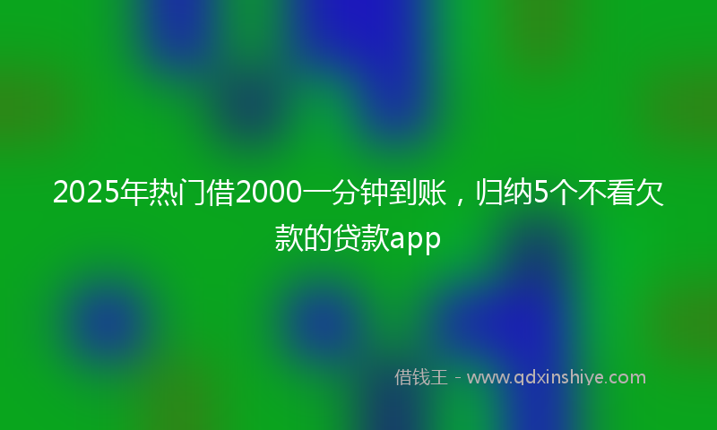 2025年热门借2000一分钟到账，归纳5个不看欠款的贷款app