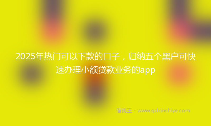 2025年热门可以下款的口子，归纳五个黑户可快速办理小额贷款业务的app