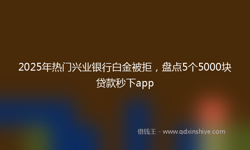 2025年热门兴业银行白金被拒，盘点5个5000块贷款秒下app