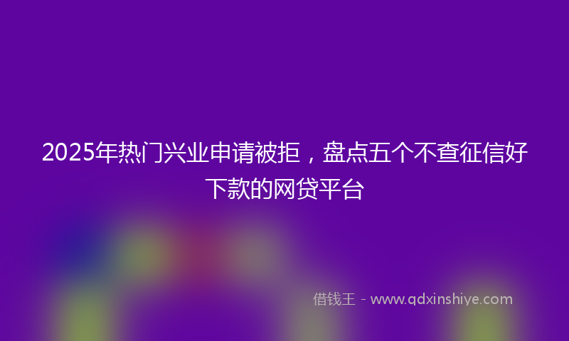 2025年热门兴业申请被拒，盘点五个不查征信好下款的网贷平台
