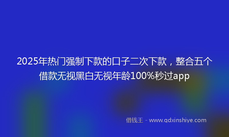 2025年热门强制下款的口子二次下款，整合五个借款无视黑白无视年龄100%秒过app