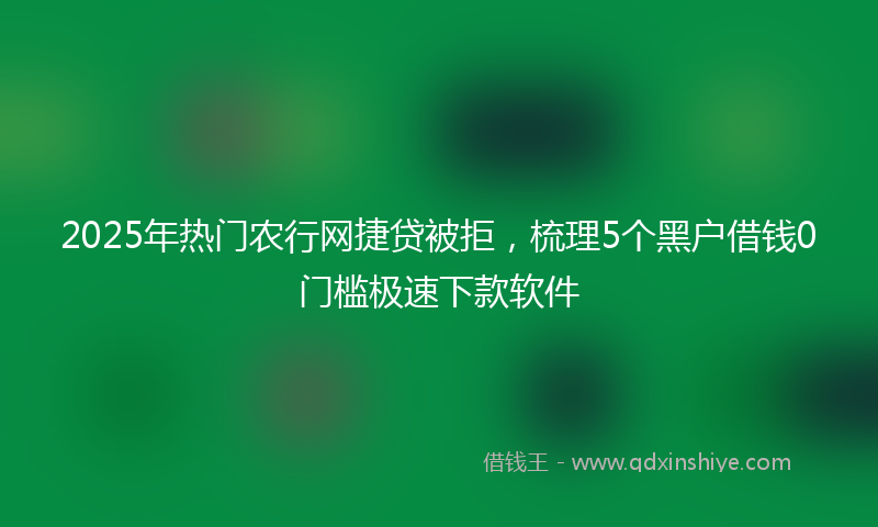 2025年热门农行网捷贷被拒，梳理5个黑户借钱0门槛极速下款软件