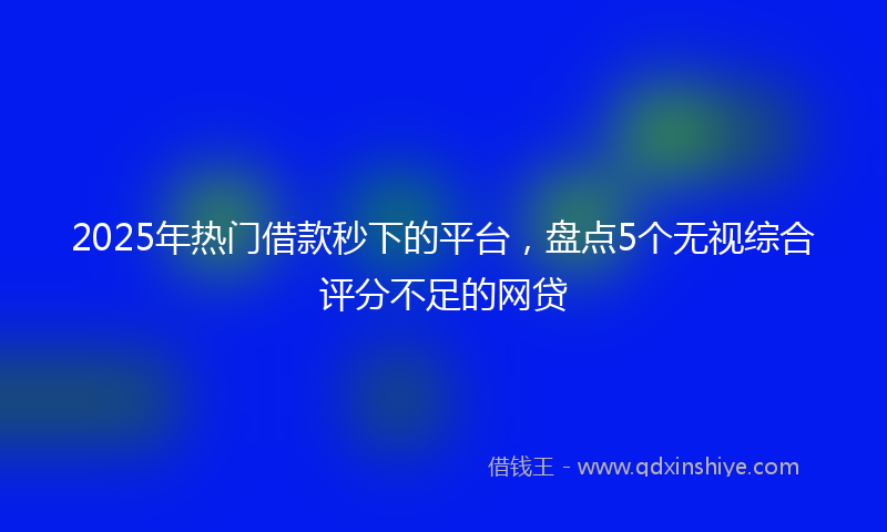 2025年热门借款秒下的平台，盘点5个无视综合评分不足的网贷