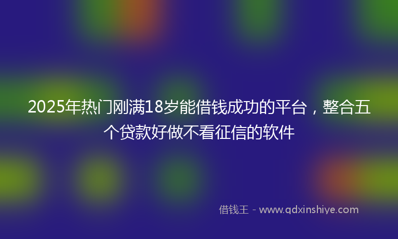 2025年热门刚满18岁能借钱成功的平台，整合五个贷款好做不看征信的软件