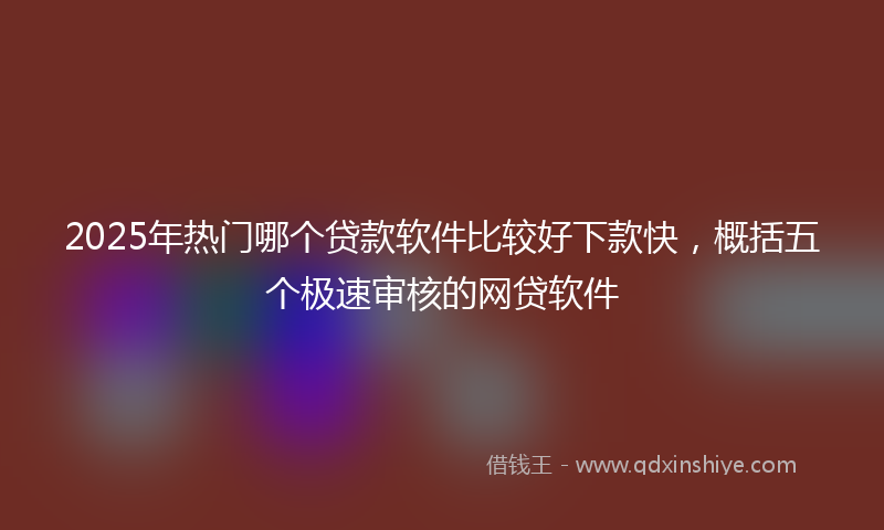 2025年热门哪个贷款软件比较好下款快，概括五个极速审核的网贷软件