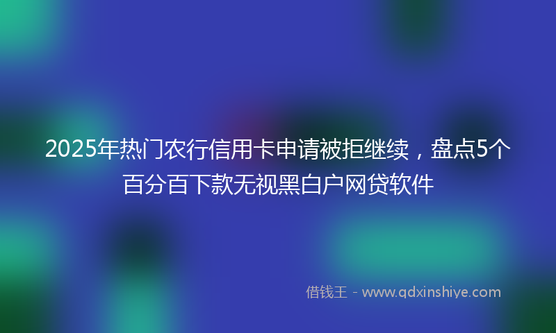 2025年热门农行信用卡申请被拒继续，盘点5个百分百下款无视黑白户网贷软件