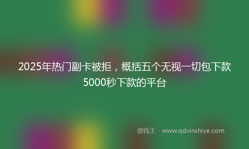 2025年热门副卡被拒，概括五个无视一切包下款5000秒下款的平台
