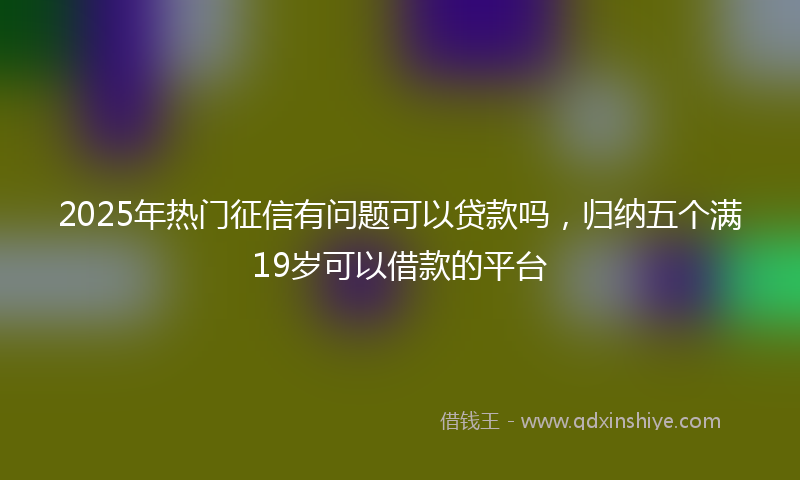 2025年热门征信有问题可以贷款吗，归纳五个满19岁可以借款的平台