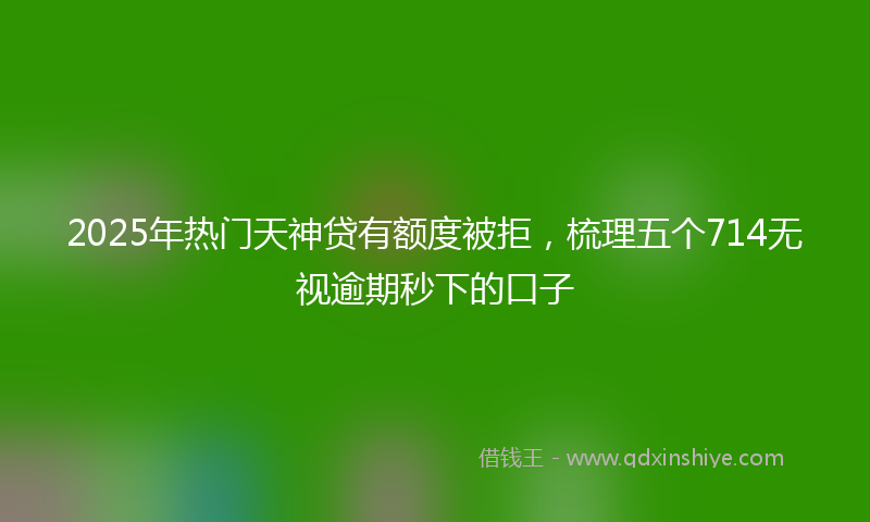 2025年热门天神贷有额度被拒，梳理五个714无视逾期秒下的口子