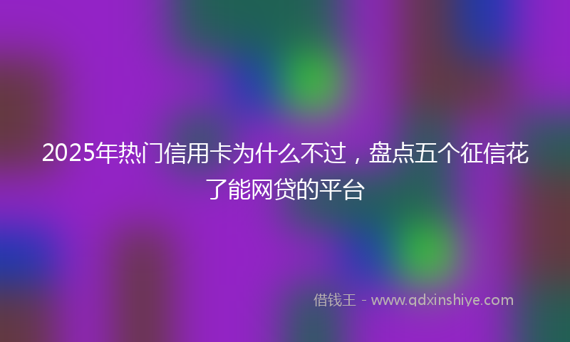 2025年热门信用卡为什么不过，盘点五个征信花了能网贷的平台