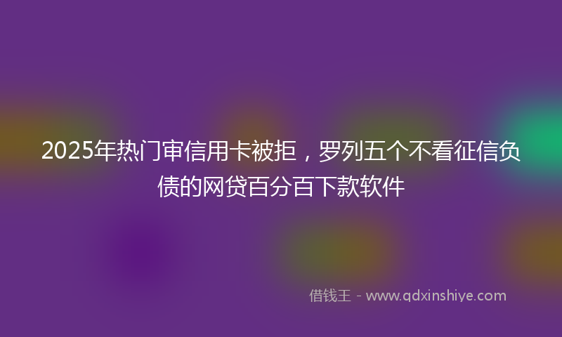 2025年热门审信用卡被拒，罗列五个不看征信负债的网贷百分百下款软件