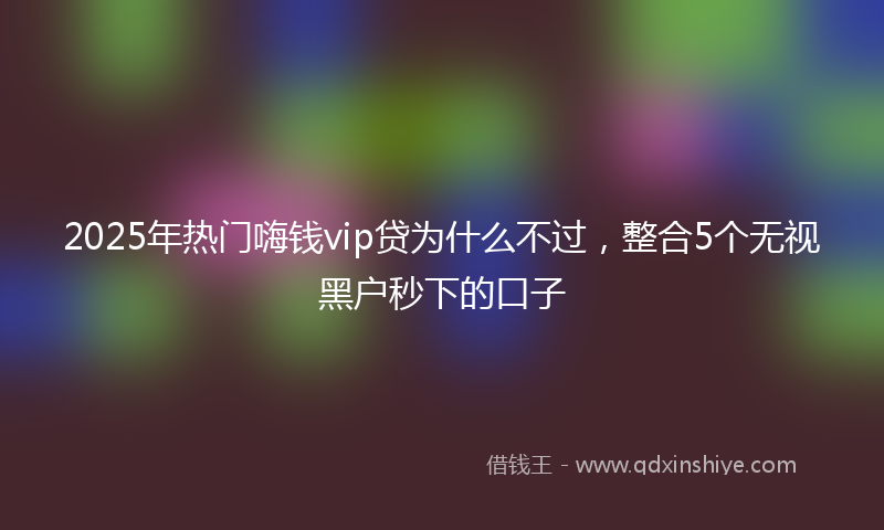 2025年热门嗨钱vip贷为什么不过，整合5个无视黑户秒下的口子