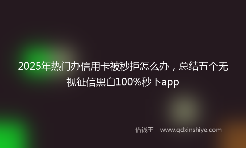 2025年热门办信用卡被秒拒怎么办，总结五个无视征信黑白100%秒下app
