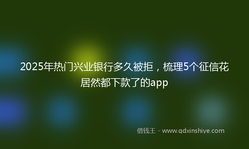 2025年热门兴业银行多久被拒，梳理5个征信花居然都下款了的app