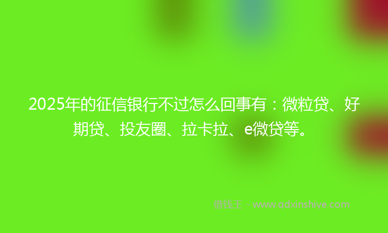 2025年的征信银行不过怎么回事有：微粒贷、好期贷、投友圈、拉卡拉、e微贷等。