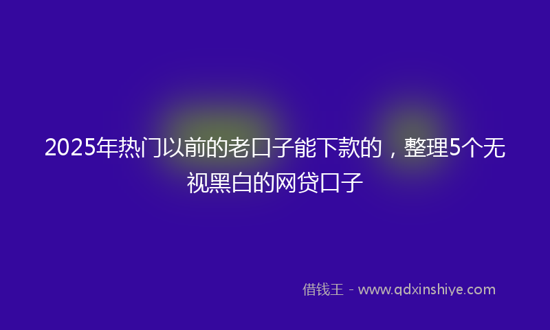 2025年热门以前的老口子能下款的，整理5个无视黑白的网贷口子