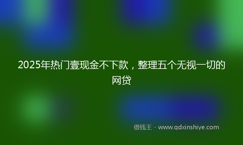 2025年热门壹现金不下款，整理五个无视一切的网贷