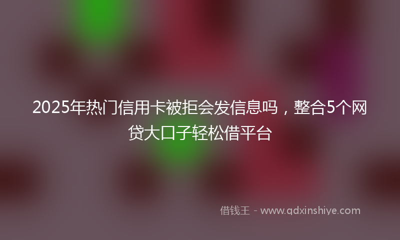 2025年热门信用卡被拒会发信息吗，整合5个网贷大口子轻松借平台