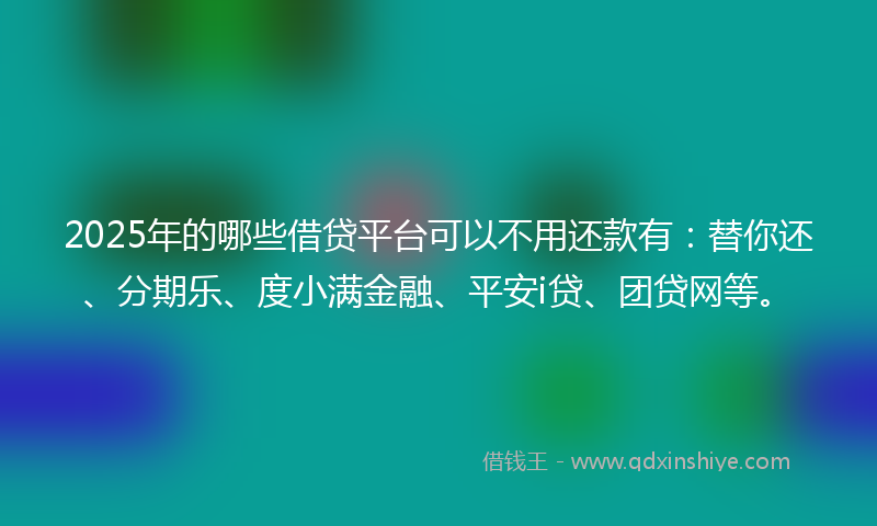2025年的哪些借贷平台可以不用还款有：替你还、分期乐、度小满金融、平安i贷、团贷网等。