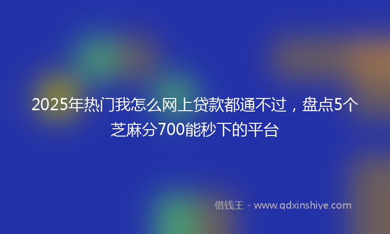 2025年热门我怎么网上贷款都通不过，盘点5个芝麻分700能秒下的平台