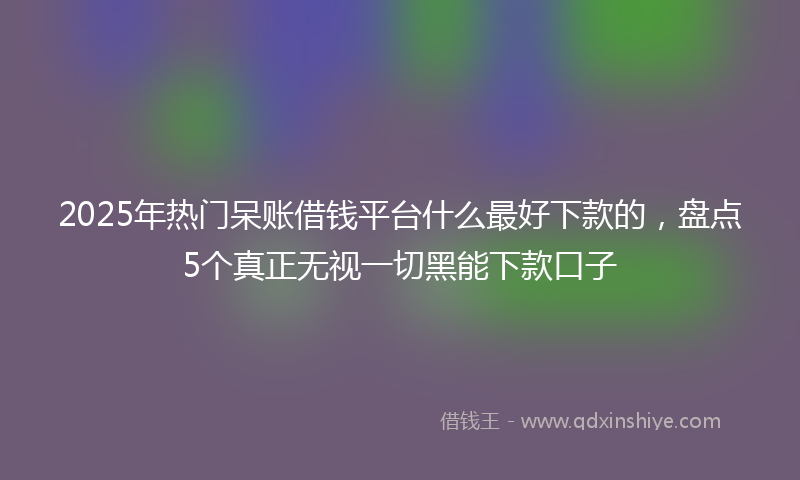 2025年热门呆账借钱平台什么最好下款的，盘点5个真正无视一切黑能下款口子