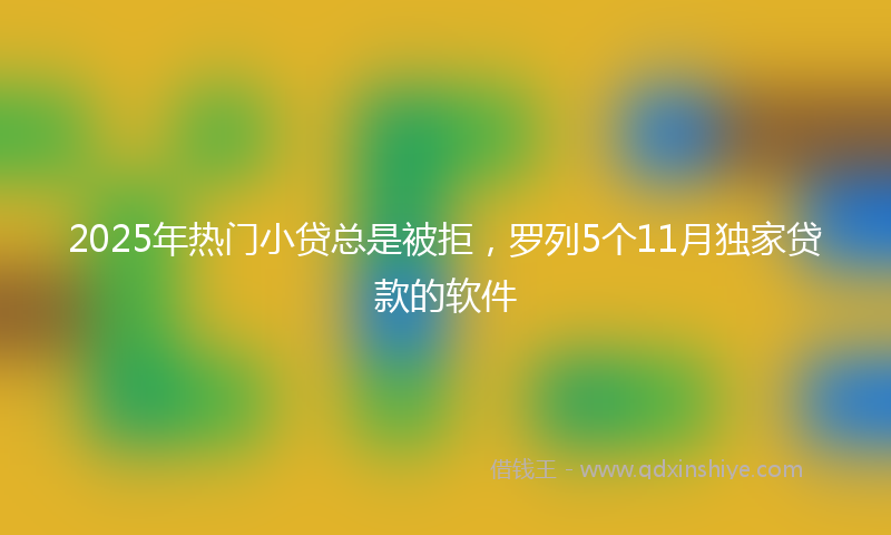 2025年热门小贷总是被拒，罗列5个11月独家贷款的软件
