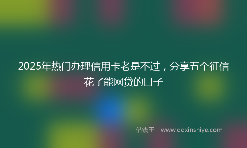2025年热门办理信用卡老是不过，分享五个征信花了能网贷的口子