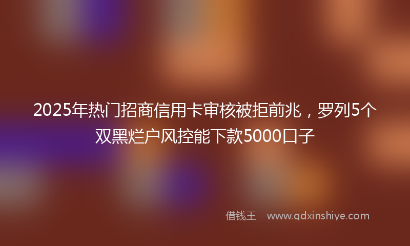 2025年热门招商信用卡审核被拒前兆，罗列5个双黑烂户风控能下款5000口子