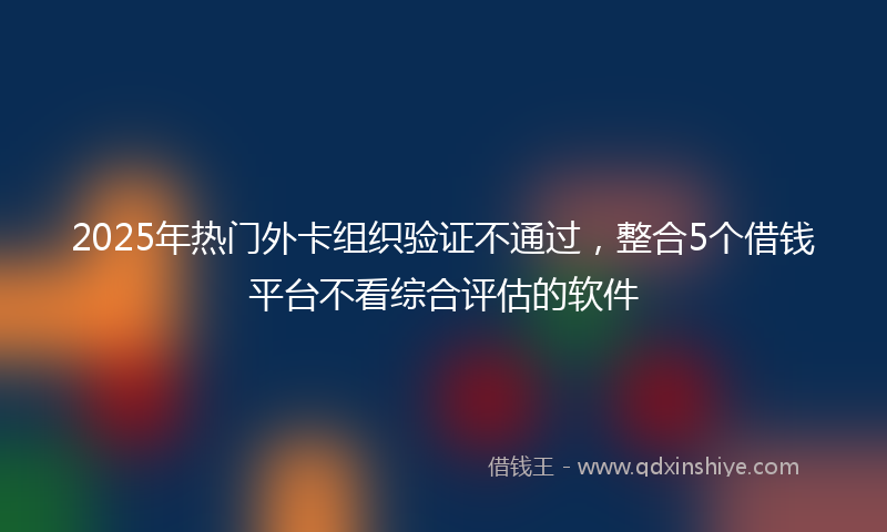 2025年热门外卡组织验证不通过，整合5个借钱平台不看综合评估的软件