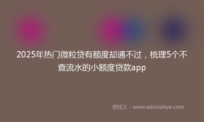 2025年热门微粒贷有额度却通不过，梳理5个不查流水的小额度贷款app