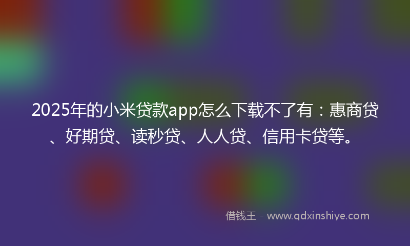 2025年的小米贷款app怎么下载不了有：惠商贷、好期贷、读秒贷、人人贷、信用卡贷等。