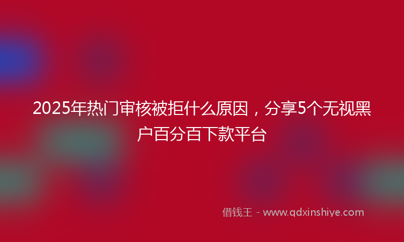 2025年热门审核被拒什么原因，分享5个无视黑户百分百下款平台