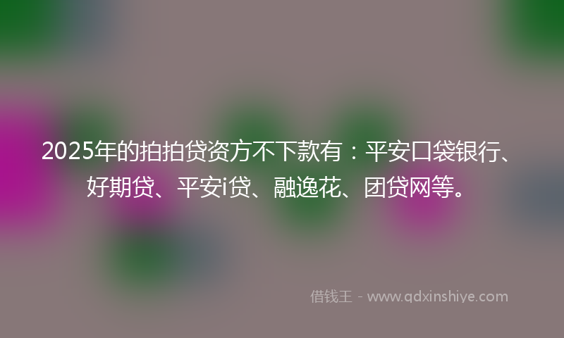 2025年的拍拍贷资方不下款有：平安口袋银行、好期贷、平安i贷、融逸花、团贷网等。