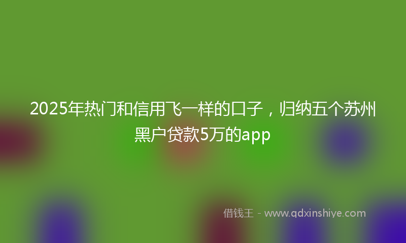 2025年热门和信用飞一样的口子，归纳五个苏州黑户贷款5万的app