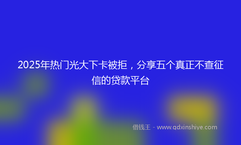 2025年热门光大下卡被拒，分享五个真正不查征信的贷款平台