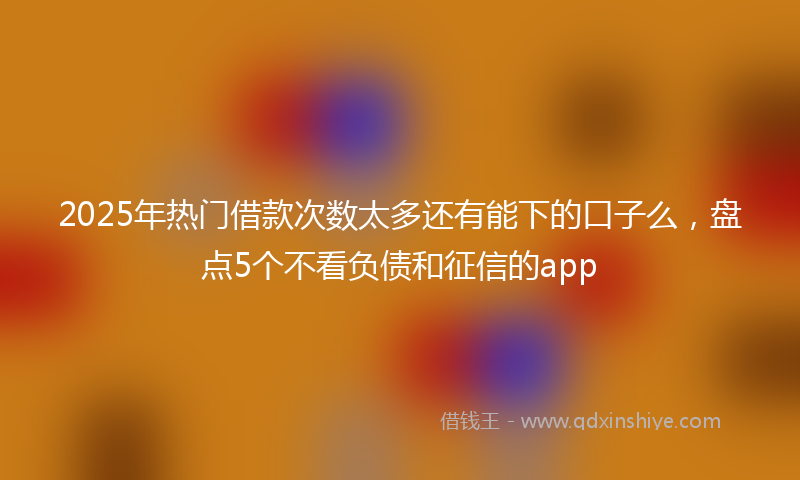 2025年热门借款次数太多还有能下的口子么，盘点5个不看负债和征信的app