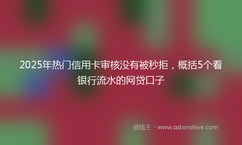 2025年热门信用卡审核没有被秒拒，概括5个看银行流水的网贷口子