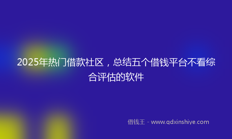 2025年热门借款社区，总结五个借钱平台不看综合评估的软件