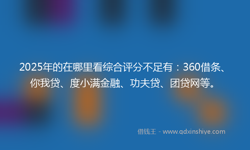 2025年的在哪里看综合评分不足有：360借条、你我贷、度小满金融、功夫贷、团贷网等。